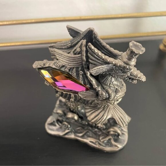 The Dragon of the Deep Tudor Mint Myth Magic Vintage Pewter Jeweled Collectible - Picture 2 of 5